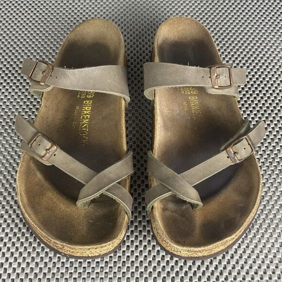 Birkenstock Mayari Adult Sandals 39 L8 M6 Brown Thong Buckle Made In Germany - Picture 5 of 14